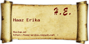 Haaz Erika névjegykártya